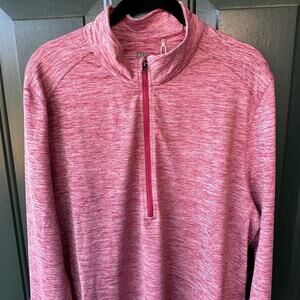 NWT Graham Luxe Mens Port Red Performance Quarter Zip Pullover Shirt Medium